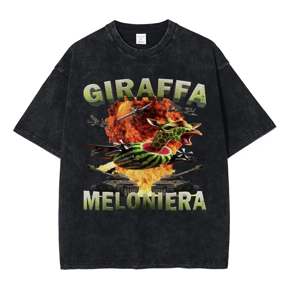 Italienischer Hirnfurz Lustige Meme T-Shirts Tralalero Tralala Tung Tung Tung Sahur Bombardiro Krokodil Brr Brr Patapim Gewaschene T-Shirts