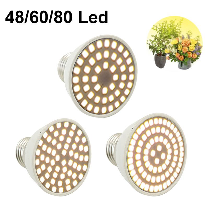 Full Spectrum 48 60 80 LED Plant Grow Light Bulbs E27 Phytolamp Vegs Cultivo Growbox Sunlight Flower Indoor Greenhouse Box