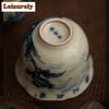 50ml Ceașcă de Ceai Ceramică Retro cu Flori și Păsări, Cupă cu Gură de Floare, Cupă Unică pentru Degustare Personală, Bol de Ceai Kungfu