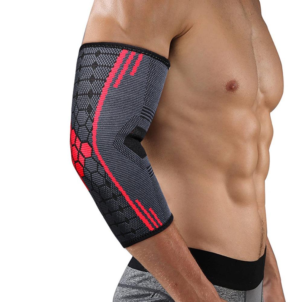 New Nylon Elbow Support Elastic Breathable Elbow Pads Blue Red Arm Sleeve Unisex L красный