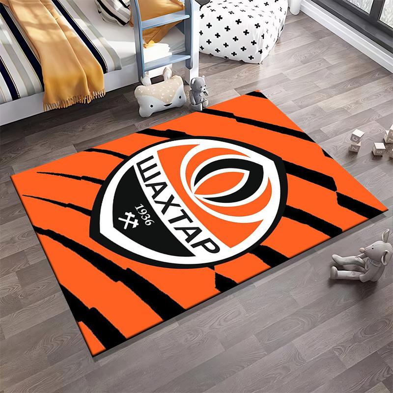 Orange and Black Logo Rug Design Non-slip Rug Suitable for Living Room and Bedroom Sofas.