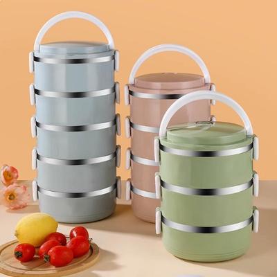 Tragbare, isolierte Edelstahl-Lunchbox mit mehreren Schichten – großes Fassungsvermögen und auslaufsicher für Schüler