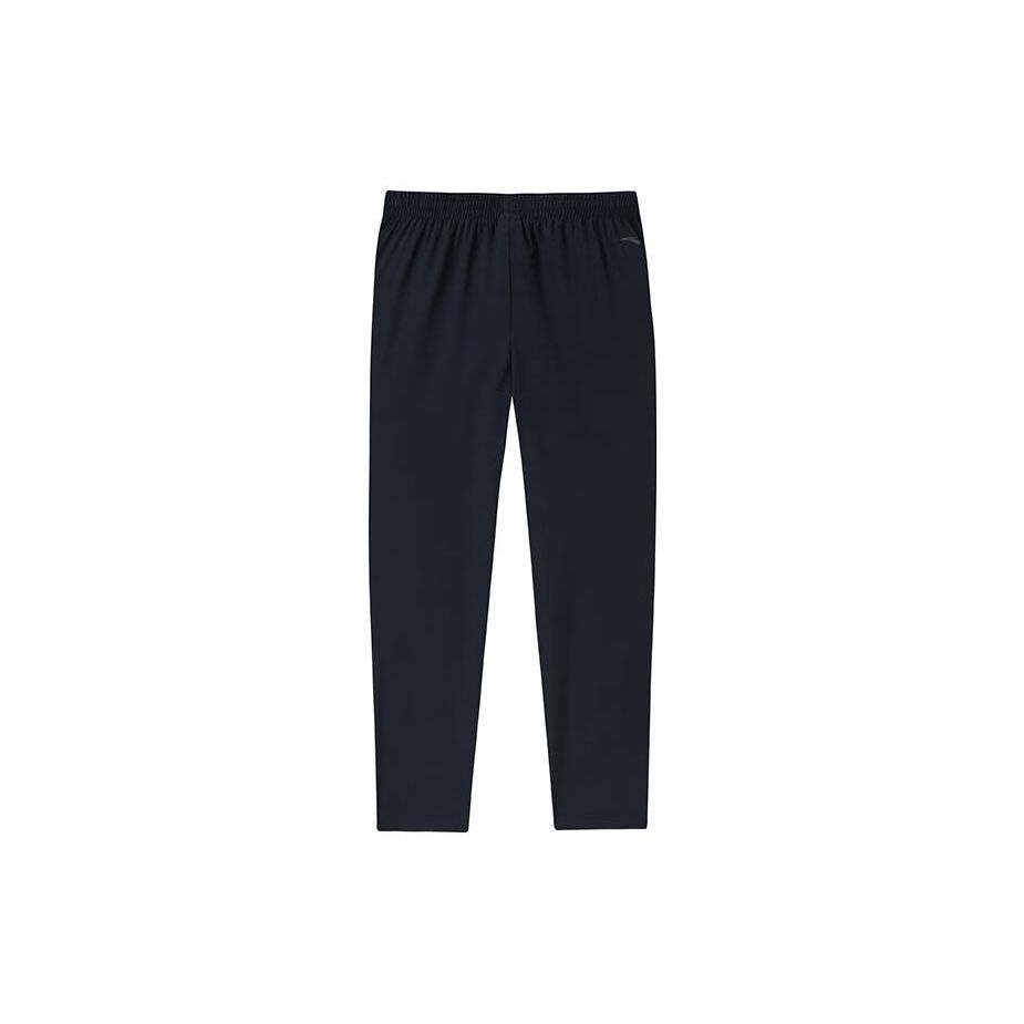 Anta Thompson KT Basketball Series Courageous Unstoppable Solid Color Straight Leg Knitted Sports Pants Men bottoms Black 152331320-1