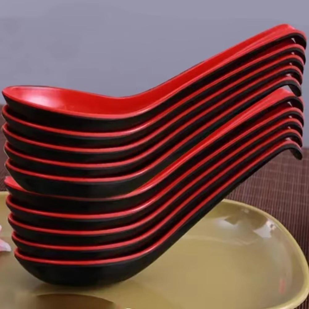1/5/10pcs Heat-resistant Soup Spoon Bicolor Rice Spoons Japanese Style Tablespoon Kitchen Cutlery