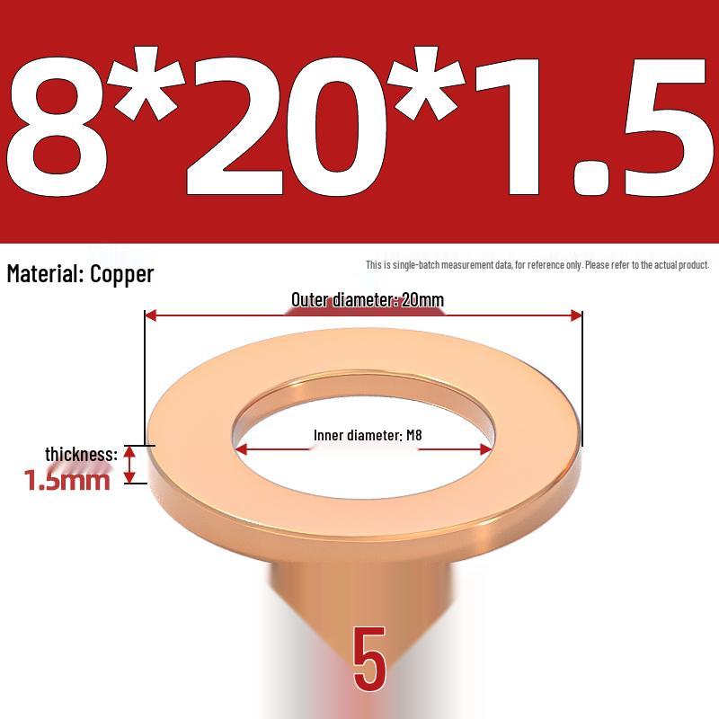 National Standard Red Copper Gasket Seal Ring and Flat Washer M3-M60mm for Marine Instruments