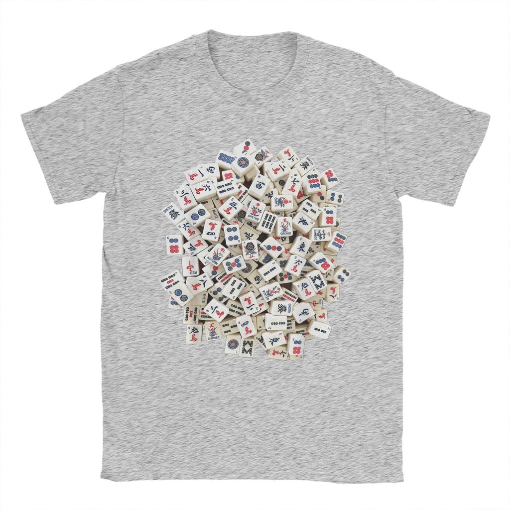 Streetwear T-Shirt Mah Jong Tiles Mah Jongg Mahjong Game Cotton T-Shirts Novelty Tee Shirt for Men Summer Y2K Short Sleeve Tops