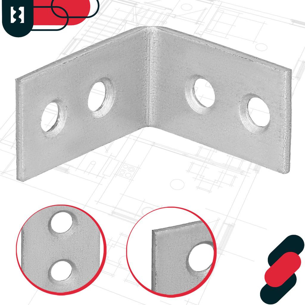 Carpenter's Angle, Construction Connector, Steel, Galvanized, 30X30X17 Mm, 100 Pcs