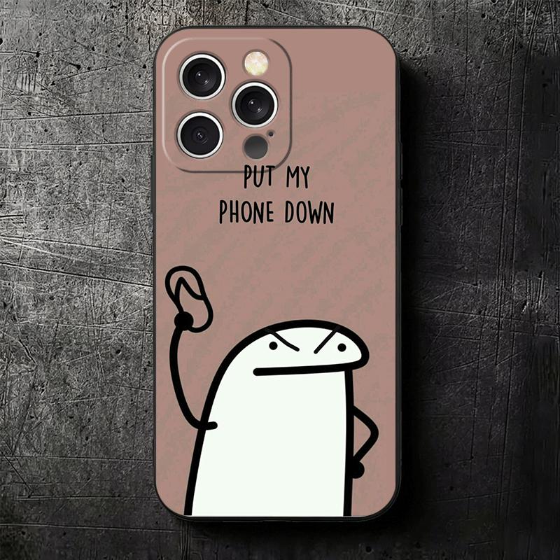 Funny Dont Touch My CallPhone Soft Phone Case for iPhone 16 16E 17 Air 15 Pro Max 14 Plus 13 Mini 11 12 7 Black Cover Back Shell
