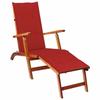 VidaXL Acacia Solid Terrace Chair with Footrest and Cushion Garden Sunbed Patio Lounge Chair 3064020