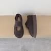 Cowhide Velvet-Lined Women's Winter Mary Janes with Thick Soles
