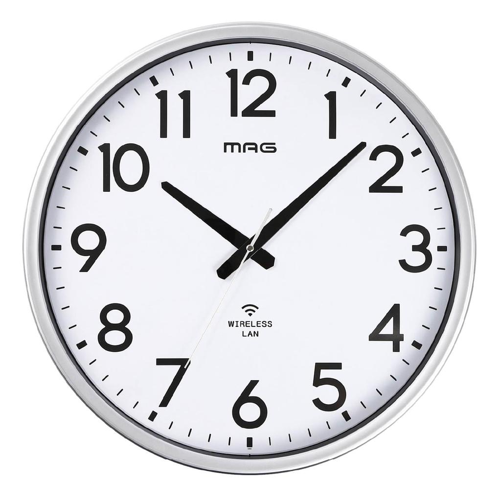 MAG Wall Clock, Analog, Large, Wi-Fi Connectivity, Wireless LAN, NTP Time Synchronization, Extra Large, Disaster Prevention, Safety, Plastic,