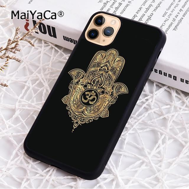 

MaiYaCa Hamsa Hand Amulet Psychedelic Phone Case For iPhone 17 Air 16 15 plus 11 12 13 14 pro max coque iPhone 11pro max