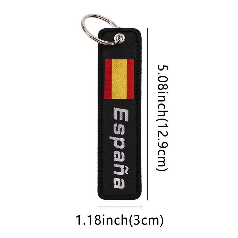 Spanish Embroidery Key Fobs Quotes Key Tags Keychain For Motorcycle Cars Key Holder Chaveiro Friends Gift