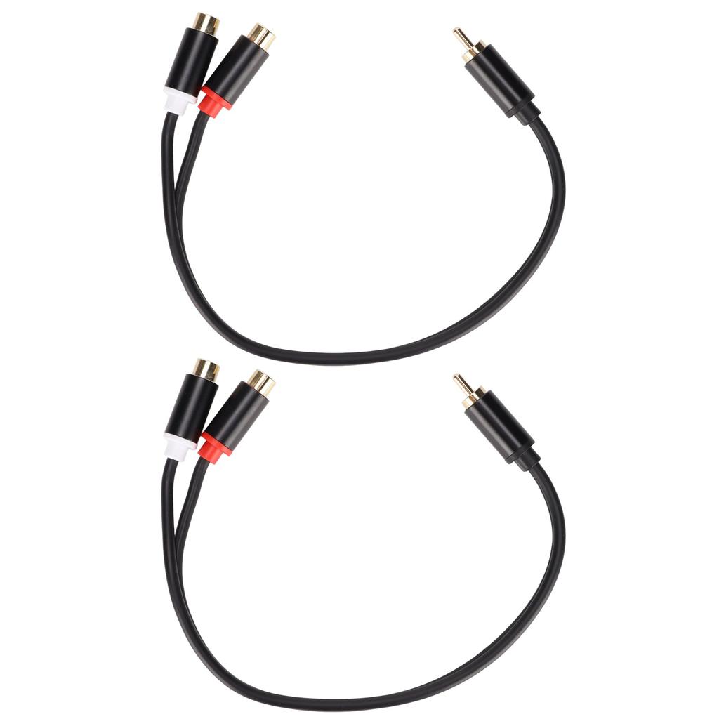 2pcs RCA Splitter Cable 1 Male To 2 Female Stereo Gold Plated RCA Y Adapter Cable for HDTV Subwoofer
