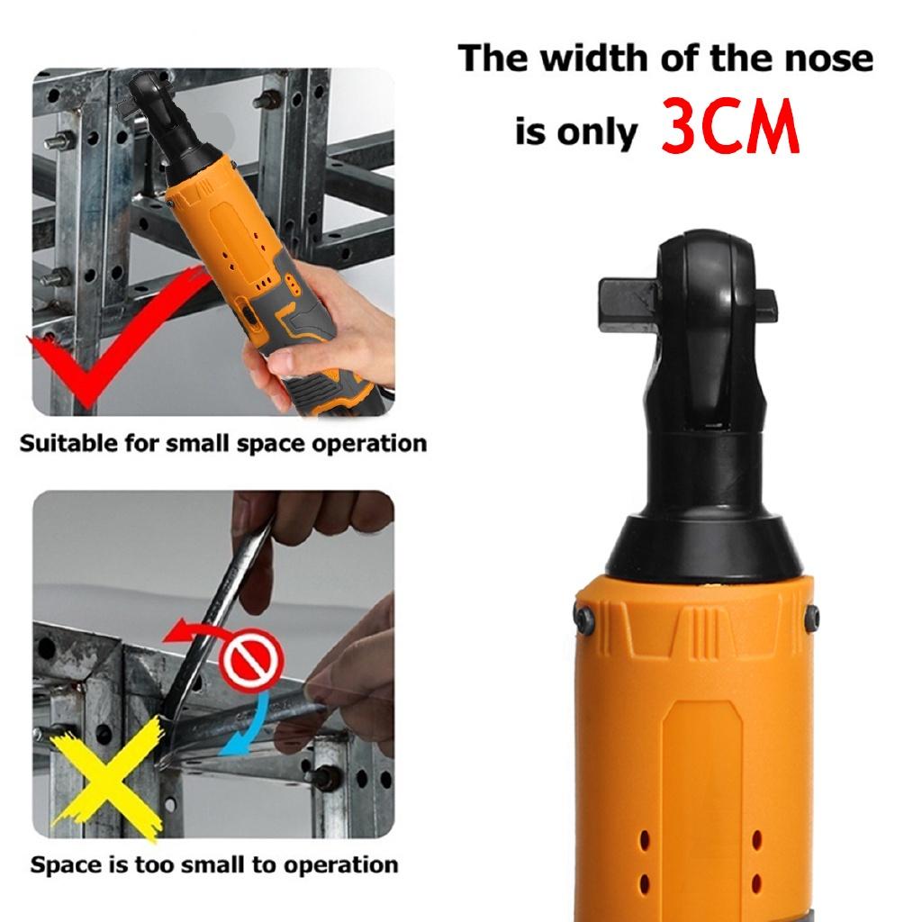 12V Effective Electric Corner Wrench 3/8 Screwdriver Cordless Scaffold Wrench 65NM With 1/2 Li-ion Battery