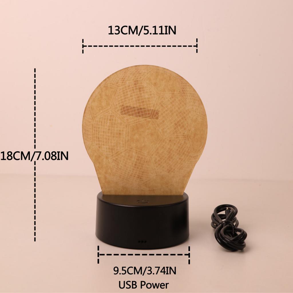 1PC modern creative football 3D night light, USB powered, suitable for decorating bedrooms, study rooms, and living rooms