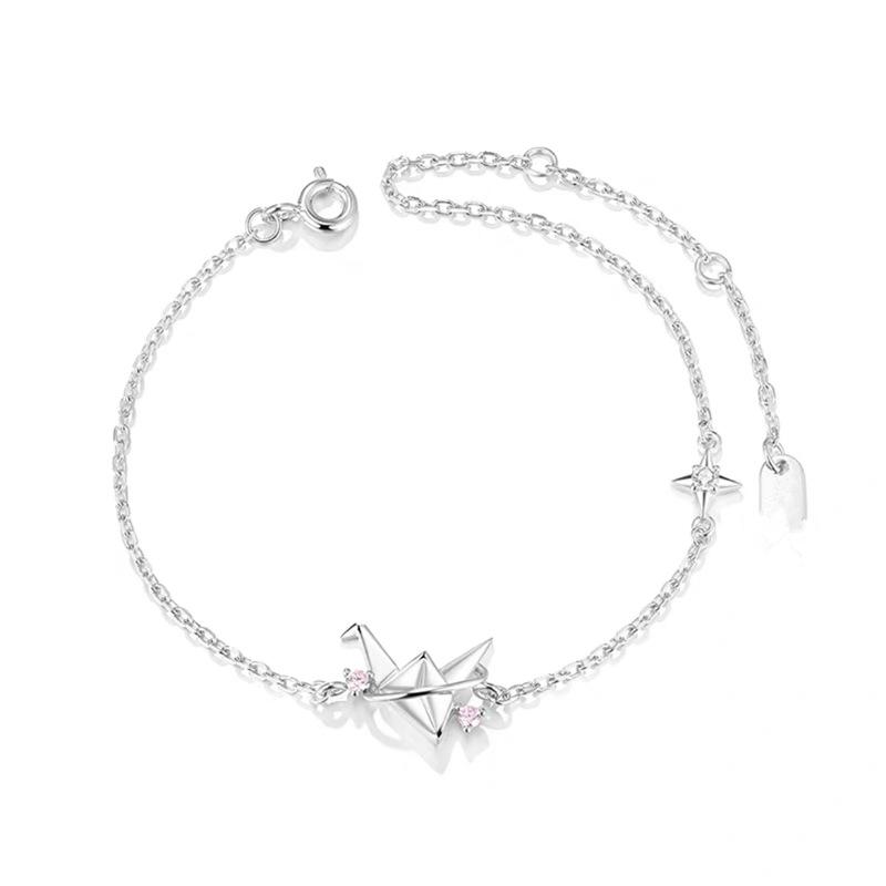 Star Light Paper Crane Necklace And Bracelet Set Delicate Romantic Unique Design Autumn Winter Best Friend Birthday Gift