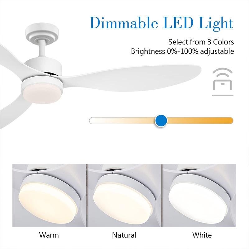 Modern Ceiling Fan with LED Light Home Fan Decoration Light Large Air Volume Remote Control Kitchen Bedroom Dining Terrace