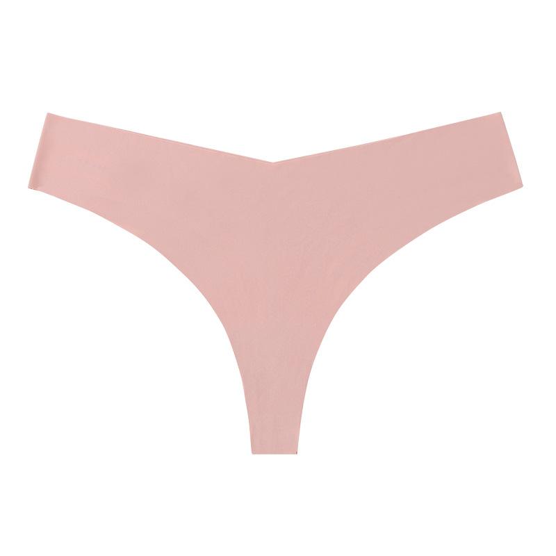 European and American printing seamless one-piece large-size ice silk thong low-rise sexy underwear women