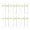 20Pcs Disposable Paper Straws, Hawaiian Palm Tree Party Drink Straws, Cocktail Paper Straws, Green Coconut Summer Decor