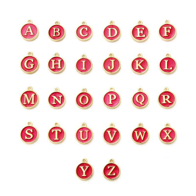 26Pcs A-Z English Letters Alloy Enamel Pendants Number Alphabet Charms For DIY Bracelet Necklace Jewelry Making Accessories