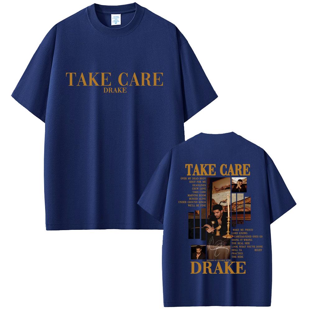 Rapper Drake Take Care Album Graphic Tshirt Unisex Women Hip Hop Fashion Pop Music Tshirt Casual Cotton Vintage T Shirt Streetwear