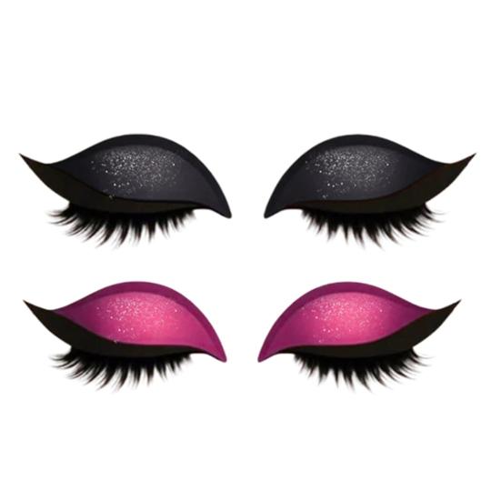 2 Pairs Lazy Eye Shadow Eyelash Patch 2-in-1 Eyeshadow Eyelashes Makeup Stickers Reusable Eye Makeup Stickers with False Lashes Shadow