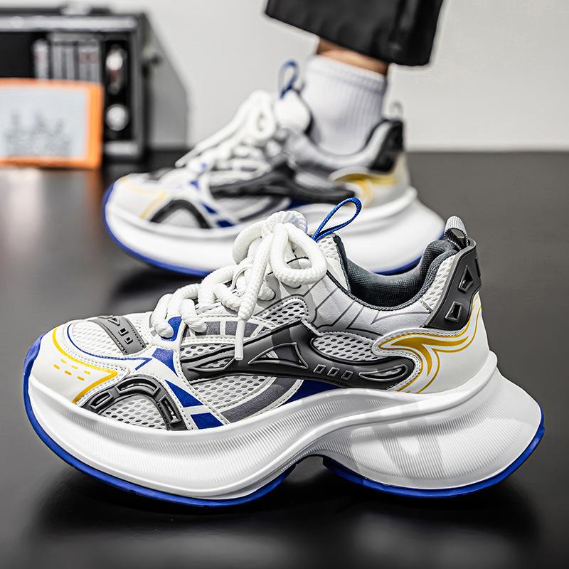 Spring and Autumn New Men's Mesh Breathable Platform Daddy Shoes Student Trend Sports Shoes Teen Casual Men's Shoes