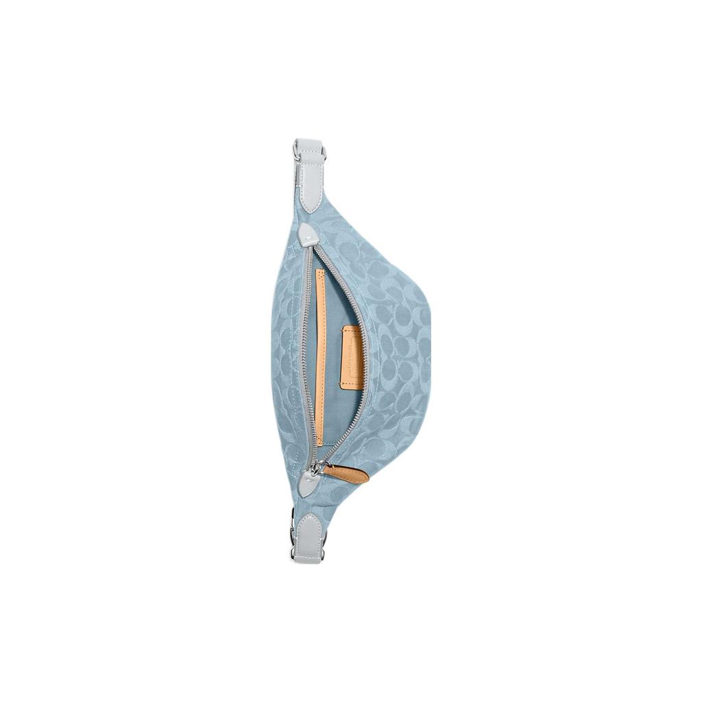 Coach Charter 34 Solid Color Embossed Logo Classic Floral Fabric Chest Bag Waist Bag Large Unisex Bags Blue CJ825-PBU