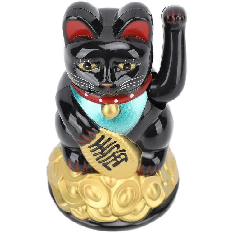 Colorful Lucky Cats Electric Sculpture Plastic Figurine For Restaurant Hotel Desktop Car Dashboard Fengshui Decors