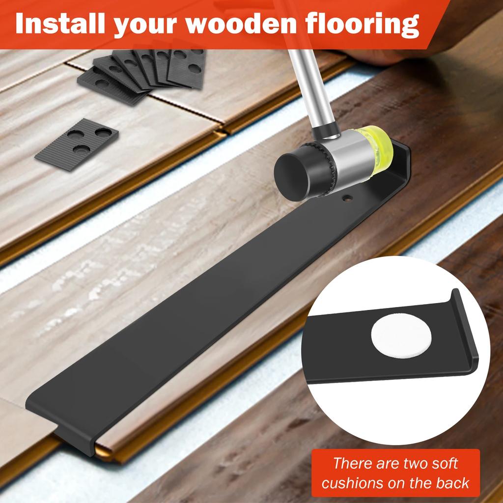 23Pcs Wood Floor Installation Kit Complete Laminate Wood Flooring Tool with Double Faced Hammer Heavy Duty Pull Bar Tool
