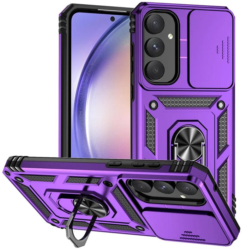 Armor Shockproof Phone Case For Samsung Galaxy S26 Plus Ultra S25 FE Edge S26Plus S26Ultra Cover Lens Protect Ring Holder Coque