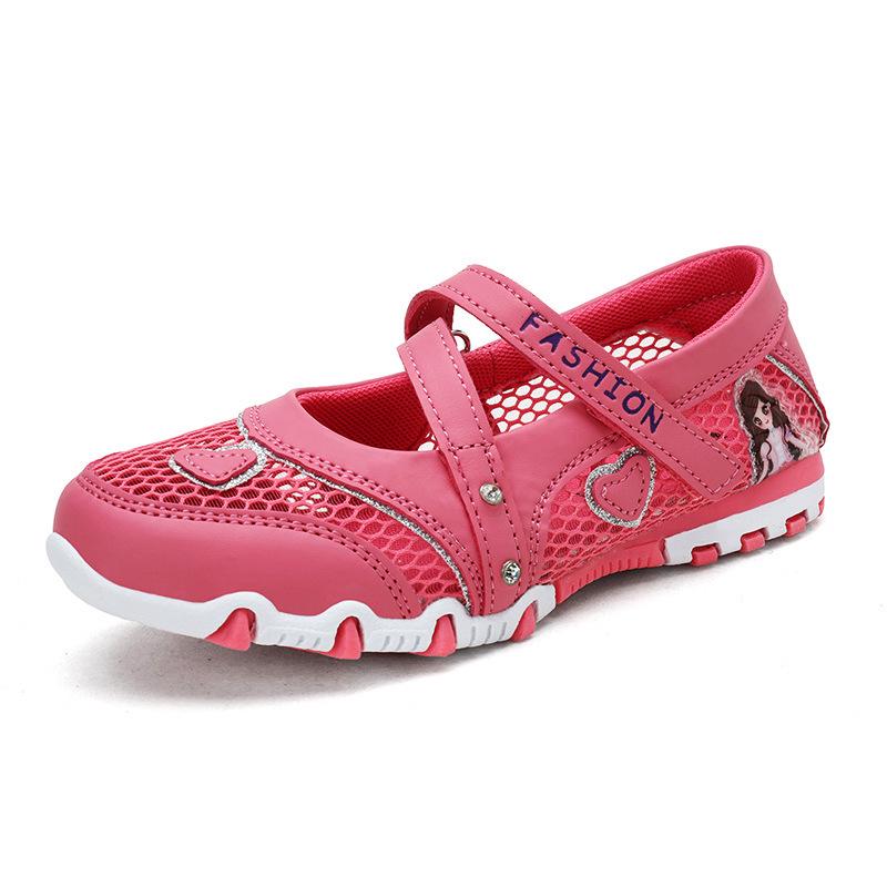 

Soft Sole Mary Janes for Girls - Breathable Mesh Sandals with Velcro 27 (16.9cm) маджента