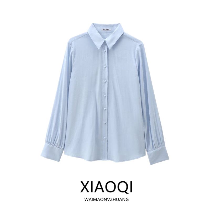 Fashion Style 2024 Fall and Winter New Women's Clothing Lining Button Decoration Long Sleeves Lapel Casual Shirt 2157227