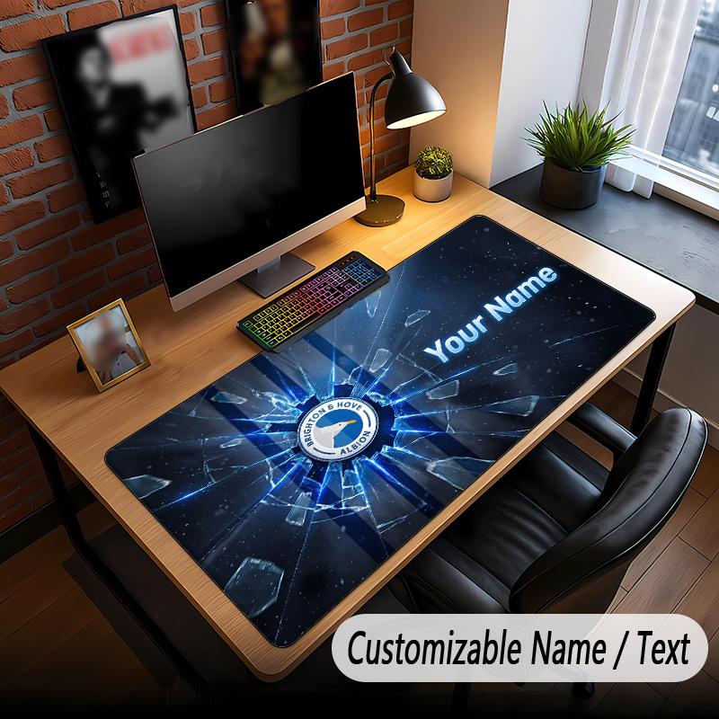 Large Mouse Pad Brighton & Hove Albion Football Print Custom Name Text Desk Mat for Office Gaming