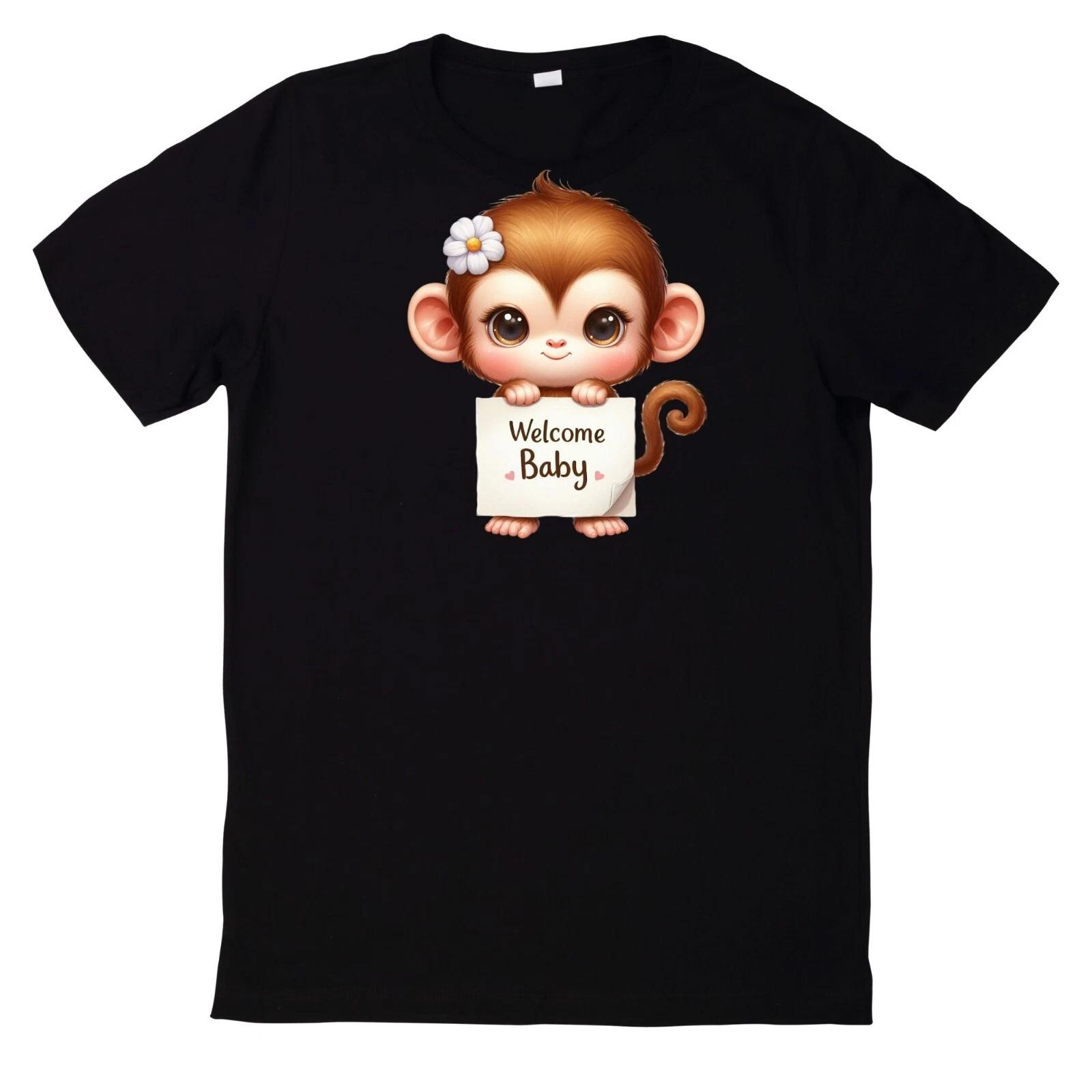 T-Shirt Willkommen Baby Lustiges Motiv Babyparty Baumwolle L