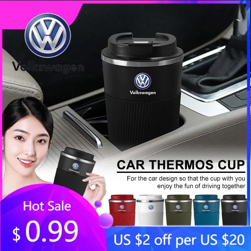 F12026 Hot For Volkswagen VW 500ml Stainless Steel Coffee Tumbler Thermos Cup Portable Travel Thermal Mug For Volkswagen Jetta MK5