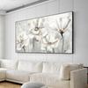 Modern Abstract White and Golden Flower Canvas Painting Prints and Posters Wall Art Pictures for Living Room Home Decor No Frame