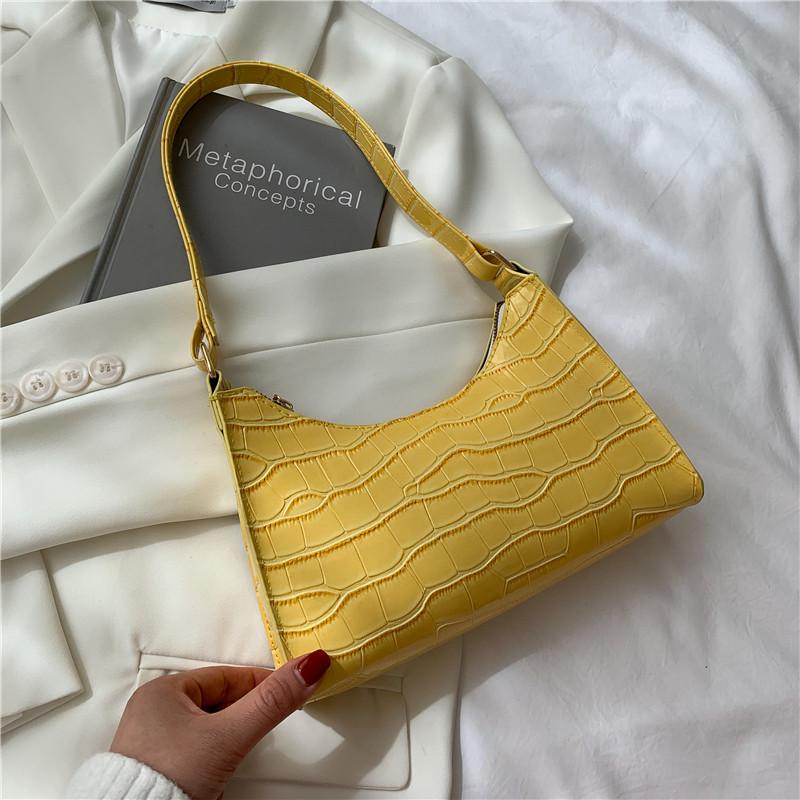 2021 Spring Stone Pattern Underarm Bag - Women's Japanese Fashion Baguette Bag