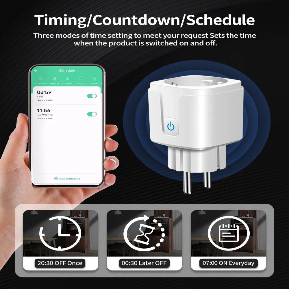 New EU Smart Plug 16A Power Monitor WiFi Plug Remote Voice Control Timer Function Power Outlet Smart Home