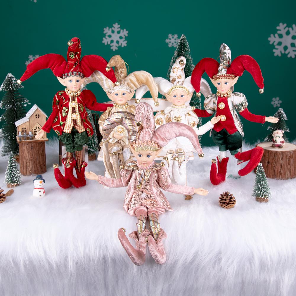 NUOVO Elfo Rosso Oro Peluche Bambola Elfo Giocattolo Albero di Natale Ornamenti Capodanno Vacanza Migliori Regali per Bambini Navidad Natal adornos de navidad