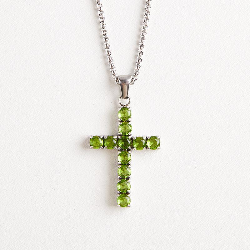 Europäische und Amerikanische Diamantbesetzte Kreuz-Anhänger Halskette, Hochwertige Halskette, Personalisierter Schmuck 2026
