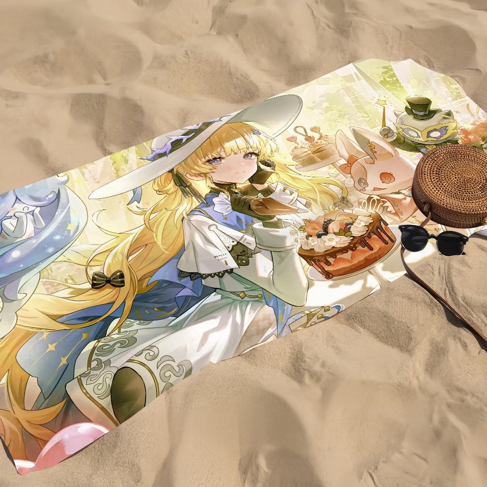 Classic Game Wuthering Waves Phoebe Towel Beach Towel Oversized Quick Dry Towel Absorbent Soft Swim BeachTowels for Men Women