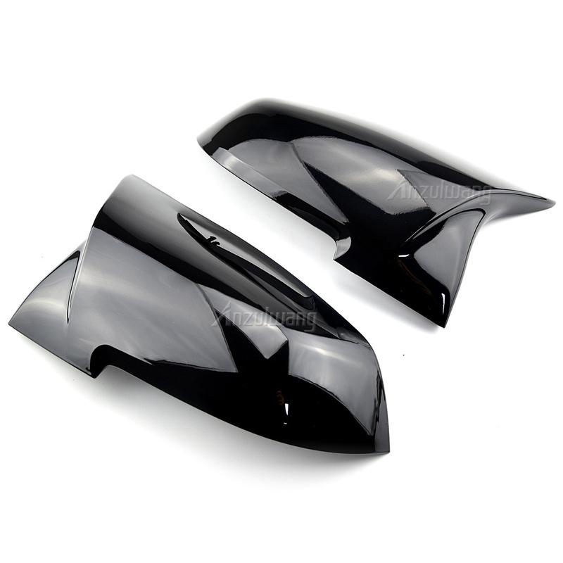 1 Pair Rearview Mirror Cover Side Wing Rear View Mirror Case Covers Glossy Black For BMW F20 F21 F22 F30 F32 F36 X1 F87 M3