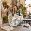 Boho Floral Print Large Tote Bag for Daily Shopping and Commute