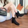 Coarse-cuffed Women's Shoes - New Style - Winter and Autumn Insulated Short Boots - High Heels