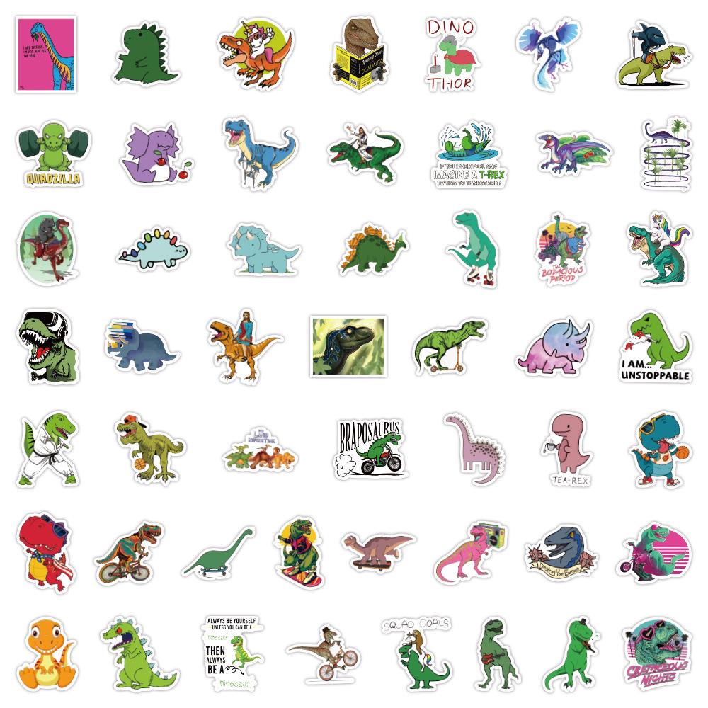 Cute Dinosaur Graffiti Stickers - Waterproof Decals for Phone Cases, Water Bottles, and Notebooks, 50-100 Sheets