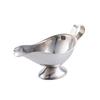 Stainless Steel Sauce Cup Multi-size Silver Sauce Boat Multi-functional Ship Shape Salad Dressing Boat Restaurant Use