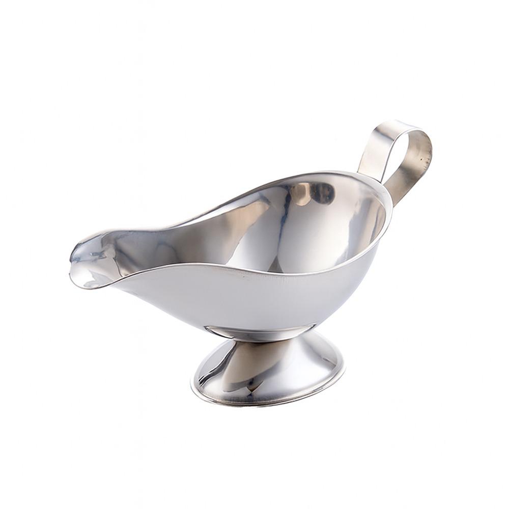 Stainless Steel Sauce Cup Multi-size Silver Sauce Boat Multi-functional Ship Shape Salad Dressing Boat Restaurant Use