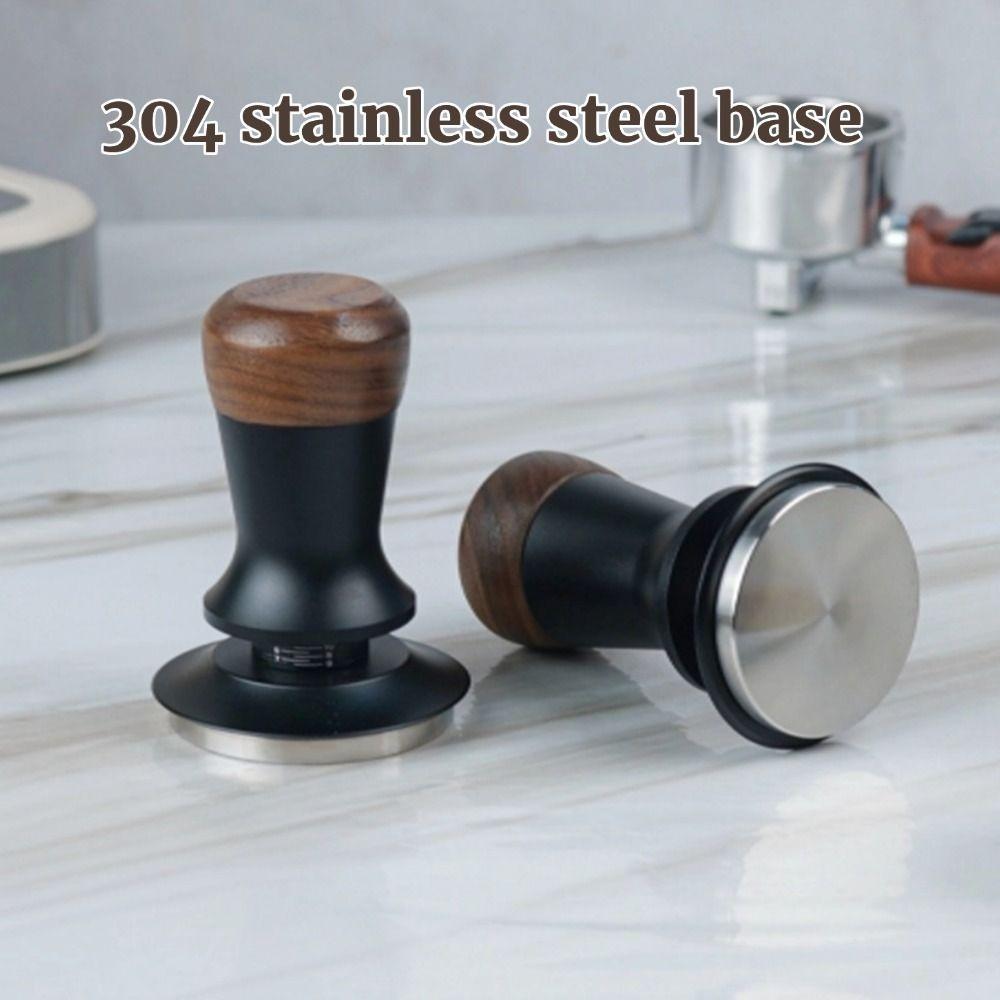 51/53/58MM Coffee Tamper Walnut Wood Constant Pressure Manual Espresso Tamper Stainless Steel Base Coffee Impact Tamper